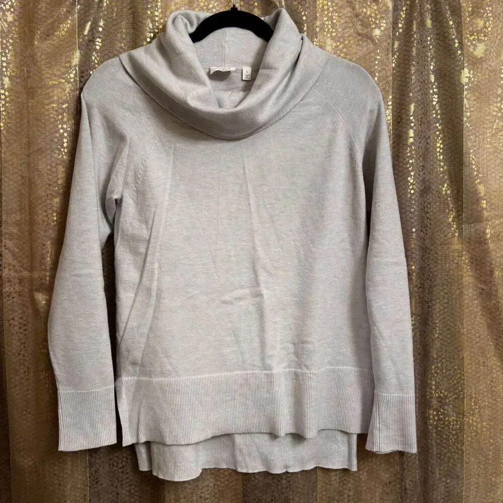 Cyrus Light Heather Gray Soft Stretchy Cowl Neck Tunic Sweater Small